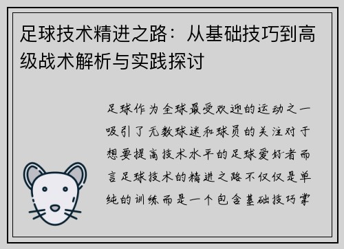 足球技术精进之路：从基础技巧到高级战术解析与实践探讨